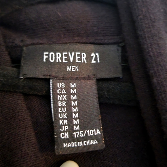 Forever 21 men's open front cardigan size Medium in black - Picture 2 of 3